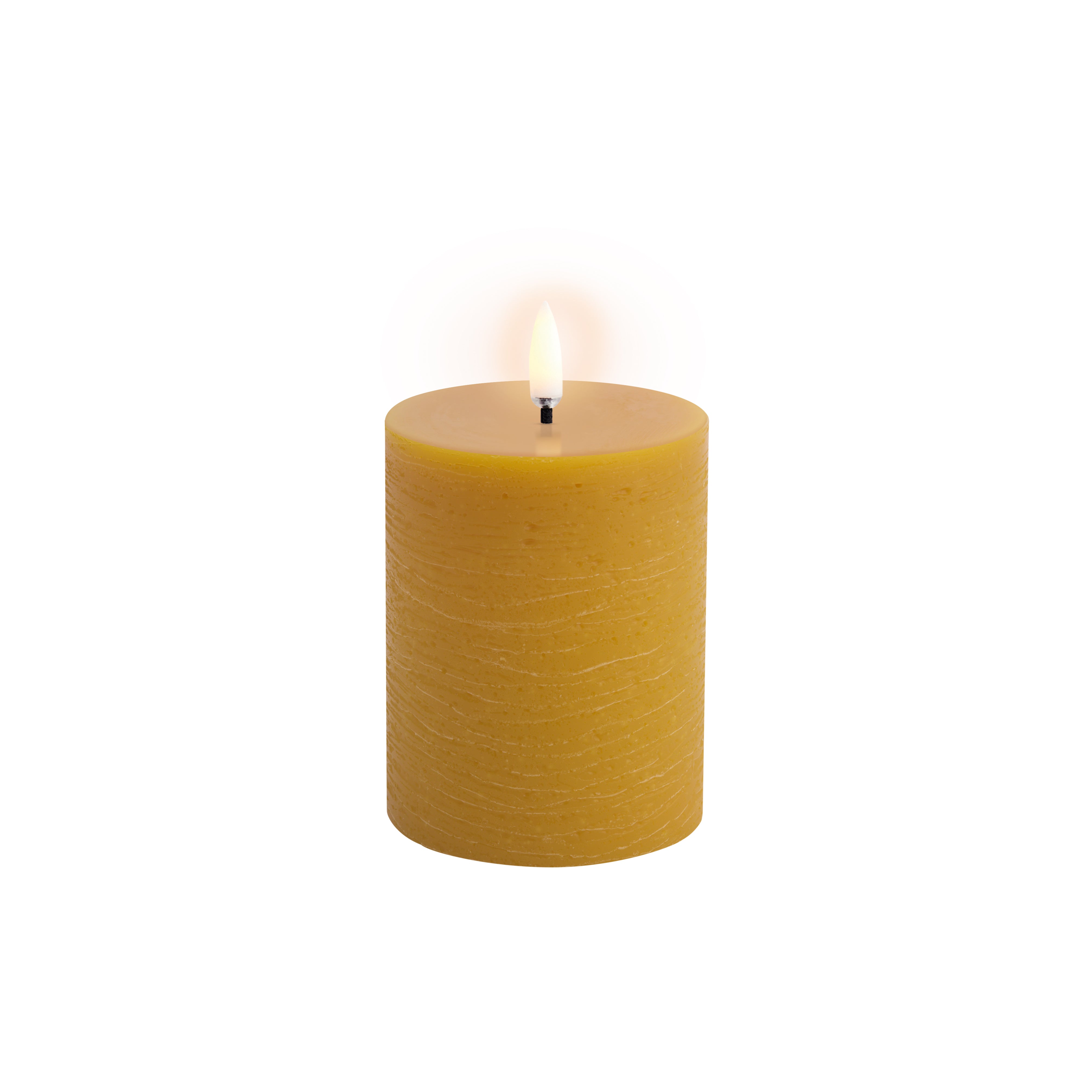 LED Rustic Pillar lys, Curry Yellow - H15 cm.